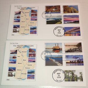 River Mississippi Set FDC Ship Stamps Collectible to Frame 2022 First Day Covers